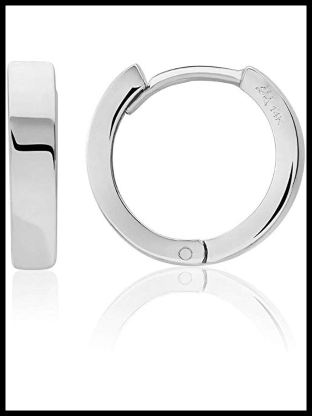14K Solid Gold Huggie Hoop Earrings 12mm Small Thin Minimalist
